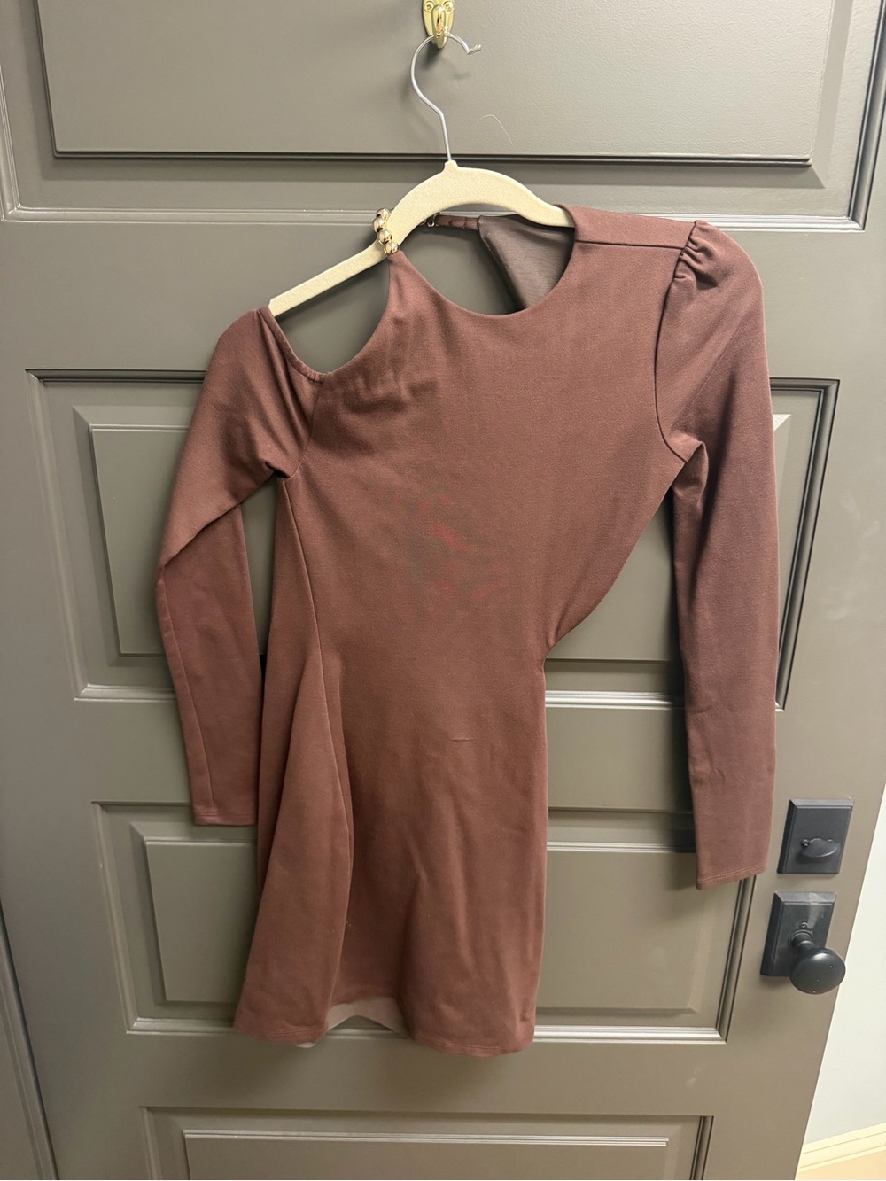 Camila Coelho One-Shoulder Mini Dress in Dusty Mauve